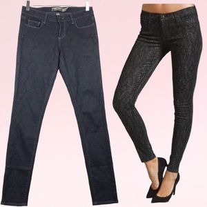 Paige Verdugo Jegging Skinny Jeans in Black Lace Print Size 26 - P0139